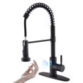 thumbnail image 1 of Grifo de cocina OWOFAN Touchless con pulverizador LED desplegable negro, 1 of 6
