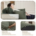 thumbnail image 5 of 50"L Corduroy Sponge single sofa,No Assembly Required,Fluffy Modern Sleeper Chair for Living room,Green, 5 of 6