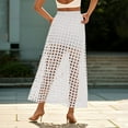 thumbnail image 4 of Gbsyewxs Skirts For Women Midi Skirt High Elastic Waist Hollow Out Layered Solid Color Beach Summer Women'S Skirts White, 4 of 6