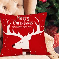 Hwkond Decorative Pillow Cover Santa Claus Linen Christmas Pillowcase Sofa Car Cushion Cover Home Decor on Clearance