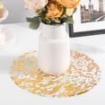 thumbnail image 4 of EcoNesxp pcs Disposable Gold Placemat Set Inch Round Gold Foil Mesh Pressed Table Mat Gold Metal Thin Mesh Table Runner Suitable for Home Decoration Dining Table Wedding Birthday Party Gold, 4 of 5