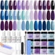 thumbnail image 1 of Kit de uñas en polvo para uñas AZUREBEAUTY, 31 unidades, para principiantes, con 20 colores, 1 of 8