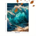 thumbnail image 3 of Big Wave Coastal Canvas Wall Art, Tropical Ocean Landscape, Blue Sea Home Decor, 3 of 8