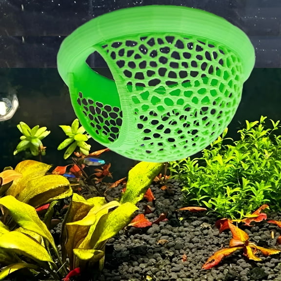 ACDANC Floating Betta Cave & Shrimp Hide – 3-in-1 Aquarium Hammock with Feeding Station | Eco-Safe PLA Construction | Perfect for Stress Reduction in Betta Tanks, Shrimp Tanks & Nano Aquariums Green