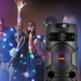 thumbnail image 4 of RIDWIND Portable Bluetooth Party Speaker with Dual 6.5" Subwoofers, 4000W,TWS Stereo, Deep Bass, Rechargeable Battery, AUX/FM, LED Lights, Remote & Mic for Indoor/Outdoor Events, 4 of 10