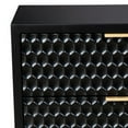 thumbnail image 2 of Rexi 26 Inch 2 Drawer Nightstand, Honeycomb, Mahogany Wood, Black, Gold- Saltoro Sherpi, 2 of 6