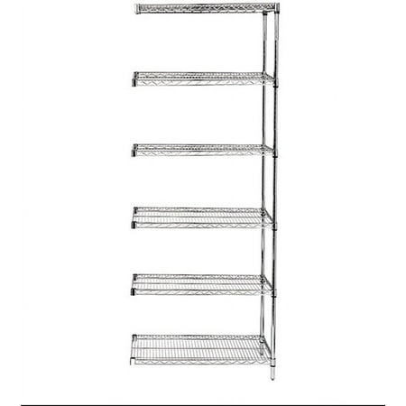 

14 Deep x 60 Wide x 96 High 6 Tier Chrome Add-On Shelving Unit