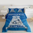 thumbnail image 3 of Feelyou American Sports Lover Bedding Comforter Set, Est Sleep Football Twin Comforter Sets, Blue Grey Abstract Line Reversible Bedding Set, Super Cozy Room Decor, 2 Pieces, 3 of 9