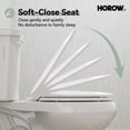 thumbnail image 3 of HOROW Porcelain Two-Piece Elongated Toilet, 12" Rough-In, Push Button Flush, Soft Close Seat, 1.28 GPF, 3 of 14