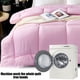 thumbnail image 4 of Edredón acolchado para cama de plumón para todas las estaciones, grande, 152 x 199 cm | Relleno de poliéster ligero y suave | Lavable a máquina, blanco, beige, rosa y café | Ropa de cama cálida y, 4 of 6