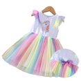 thumbnail image 3 of Robe Tutu en Tulle pour Fille, Dessin Animé Unicorn, Robe de Princesse avec Nœud pour Mariage et Fête, 3 of 4