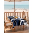 thumbnail image 2 of Outdoor Tablecloth with Umbrella Hole for Patio/Picnic/Party/Camping, Navy Blue Black Geometric Waterproof Table Cloth Rectangle Table Cover Washable, Modern Art Abstract Grey Line (52"x 70"), 2 of 8