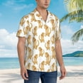 thumbnail image 3 of Vsdgher Labrador Retriever Dog Print Men's Hawaiian Shirts Button Down Tropical Holiday Beach Shirts Vacation Clothes,XX-Large, 3 of 7