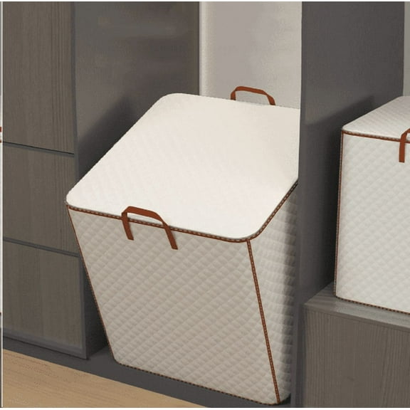 Laundry Hamper Closet Organizer 175L, Large Laundry Basket with Zip Cover & Handles, Foldable Blanket Organizer Storage Bag for Duvet Quilts Moving House