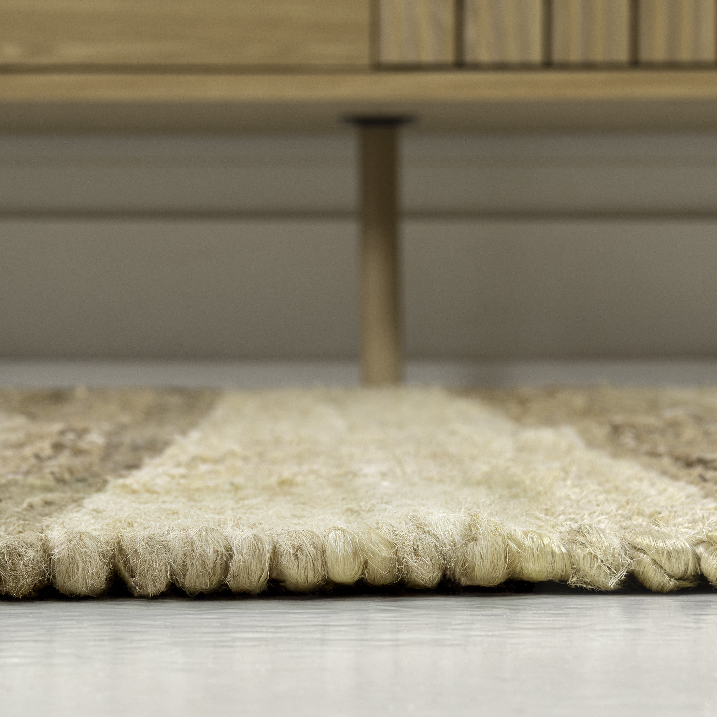 JONATHAN Y NATURAL FIBER 2 x 10 Runner Rug, Jayden Rustic Farmhouse Woven Jute Stripe - Natural/Bleach, NRF202C-210