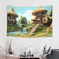 thumbnail image 2 of Xecao Cartoon Mushroom House Print Tapestry, Wall Hanging Room Funny Decor, Backdrop Room Decor for Bedroom Living Room dormitory, 2 of 8