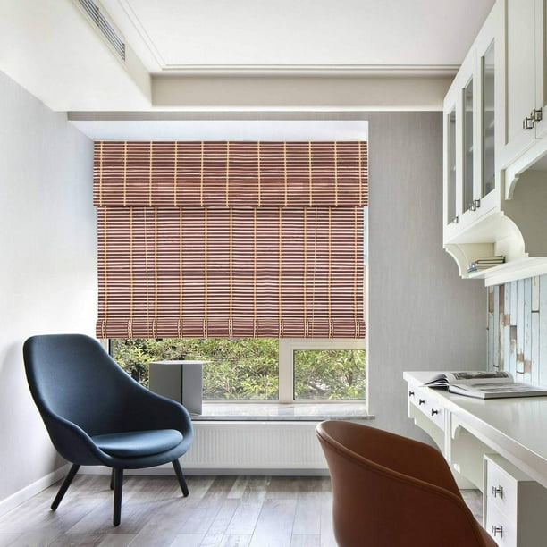 Tj Global Bamboo Roll Up Window Blind Sun Shade Light Filtering Roller Shades With Valence 8153