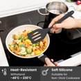 thumbnail image 3 of 2Pack Small Silicone Turner High Heat Resistant Slotted Spatula for Fish, Eggs, Pancakes and More (8.2 IN, Black), 3 of 7