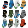 thumbnail image 2 of WUANDIXFA Baby Socks with Grips 12 Pairs Toddler Non Slip Kid Boy Girl Socks with Grips, Toddlers Child Anti Skid Gripper Socks,Orange,5-7 Years, 2 of 6