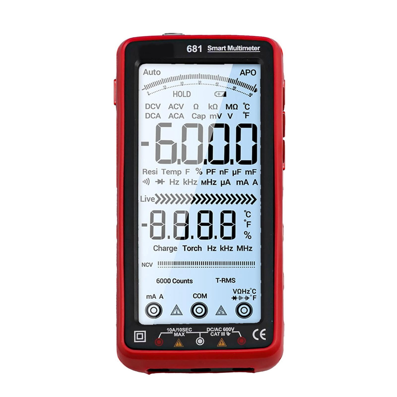 Aneng 681 Rechargeable Digital Professional Multimeter Non-Contact Voltage Tester Ac/Dc Voltmeter Lcd Screen Current Tester