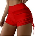 thumbnail image 4 of vigerkar Women's Swim Shorts High Waisted Bathing Suit Bottoms Swimsuit Boy Shorts Swimwear Bikini Board Shorts Red, S, 4 of 6