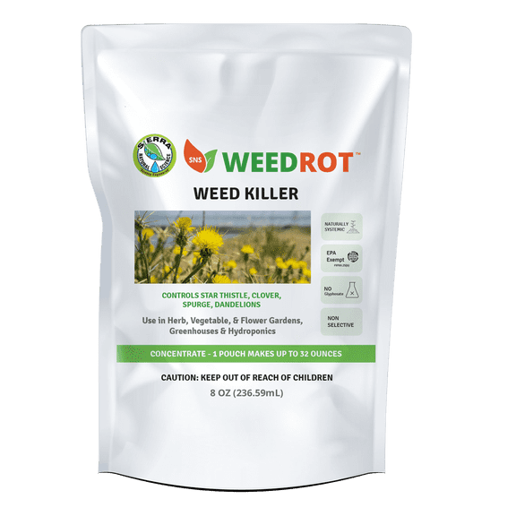 WeedRot Concentrated Weed Killer - EPA Exempt Herbicide - 8 fl oz Pouch by Sierra Natural Science