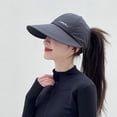 thumbnail image 2 of UTSJKR Women's High Ponytail UPF 50 Baseball Cap, Quick Dry Adjustable Breathable Sun Hat Cycling Outdoor Black, 2 of 5