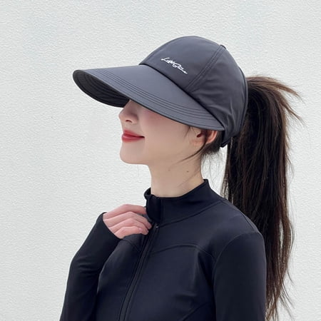Njagoc3 Women s Quick Dry Ponytail Sun Visor Hat Adjustable Breathable Sports Cap