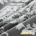 thumbnail image 3 of Bedduvit 100% Cotton Duvet Cover Set - 400 Thread Count Damask Floral Boho Vintage King Duvet Cover with Zipper Closure, Reversible Soft 3-Piece Bedding Set/Comforter Cover (King Size-90"x104", Gray), 3 of 9