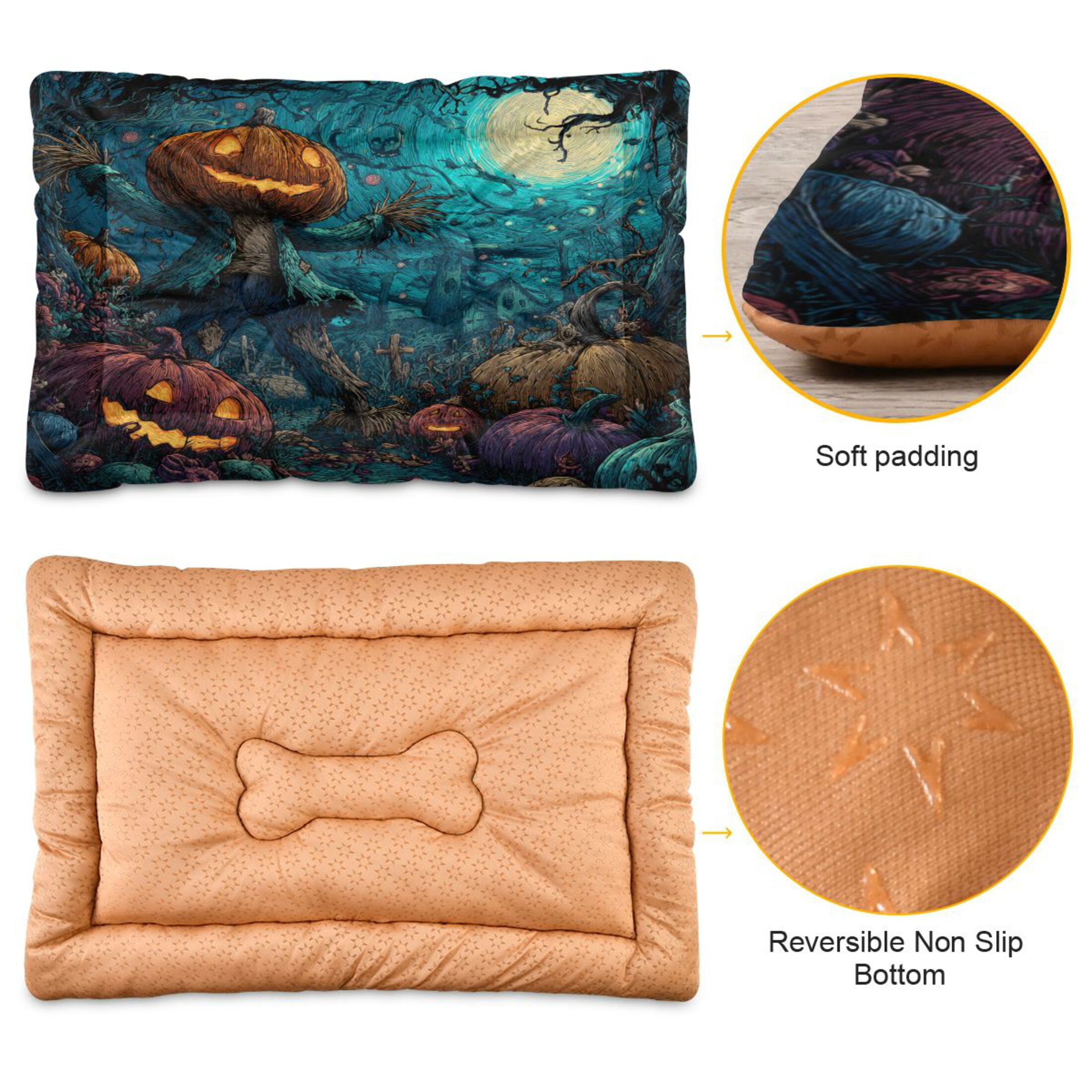 Qxltty Pranking Pumpkin Ped Pad Wear-resistant and Hard to Bite Through Sleeping Pad for Small Medium Large Dogs Winter Pet Bed 36×24in