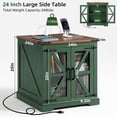 thumbnail image 3 of Joaxswe Farmhouse End Table Set of 2 for Living Room, Rustic Square Side table with Adjustable Shelf, Wood Nightstand for Bedroom, Olive Green, 3 of 7