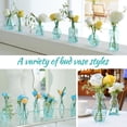 thumbnail image 3 of Juego de 12 vasos Bud Vases PHUNTTEK de cristal azul, decoración vintage, 3 of 7