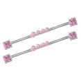 thumbnail image 1 of Pink Industrial Piercing Earrings Titanium Steel Barbell for Women 6Pcs Jewelry, 1 of 5