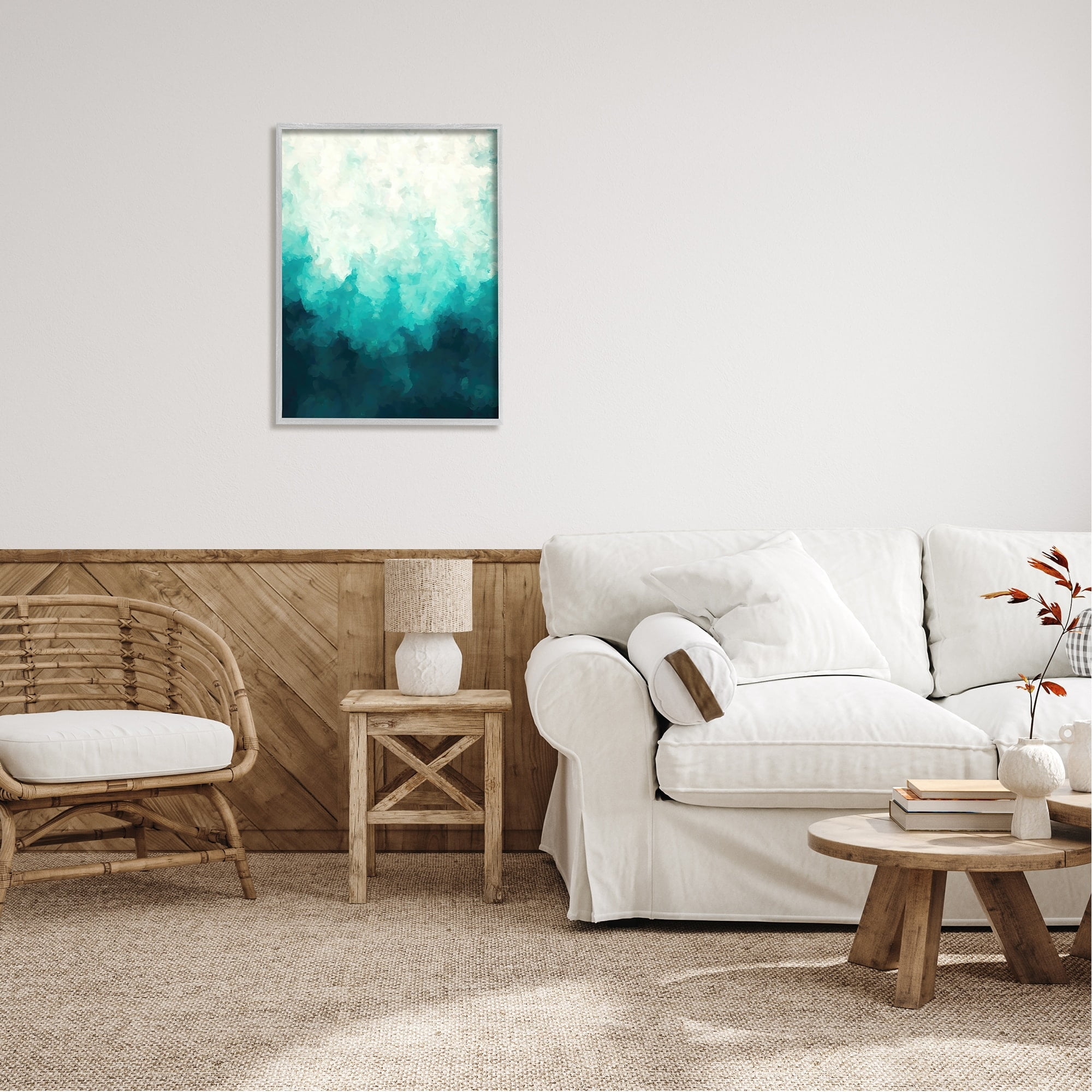 Stupell Industries Blue & Green Abstract Underwater Sea Waves Bubbles Framed Wall Art, 24 x 30, Design by Alpenglow Workshop