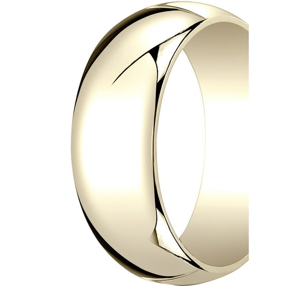 Womens 14K Yellow Gold, 7.0mm Traditional Dome Oval Wedding Band (sz 9.5)