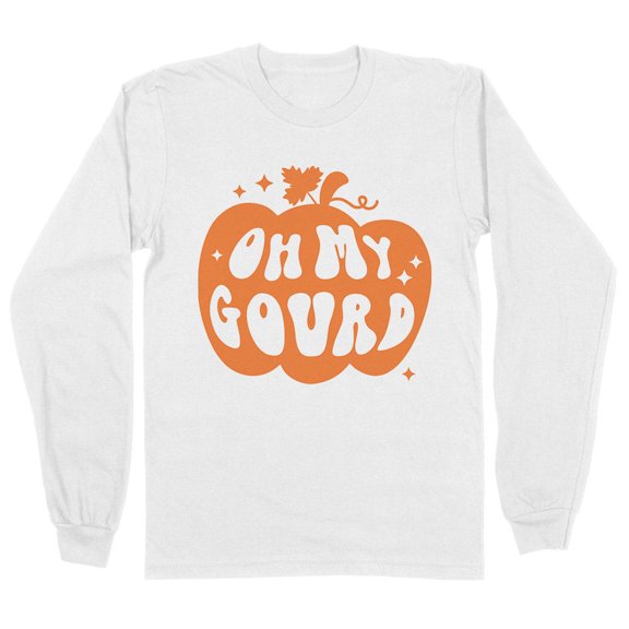 Pumpkin Oh My Gourd Long Sleeve Shirt Unisex Large White