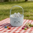 thumbnail image 6 of POLISE Spaces Easter Bunny Ears Basket – 9x5.5 Inch Cloth Bunny Shape Bag with Handles, Spring Velvet Easter Egg Candy Tote, Holiday Party Favor Storage Basket Home Decor, 6 of 6