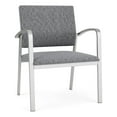 thumbnail image 1 of Pemberly Row Reception Waiting Room Silver Steel Oversize Guest Chair in Gray, 1 of 5