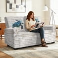 thumbnail image 2 of TSOVTHRID Sea Turtle Recliner Loveseat Covers Stretch Sofa Slipcover for Pet Loveseat Couch Covers with Pockets White Wood Grain Recliner Cover for 2 Seat Sofa Couch, 2 of 7