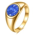 thumbnail image 1 of Anillos llamativos de compromiso de boda lisos clásicos de forma redonda de acero inoxidable para hombres y mujeres, 1 of 5