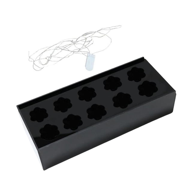 GUOOL Rectangular Flower Vase Acrylic Flower Vase for Bedroom Home Dining Table 10 10 10 holes