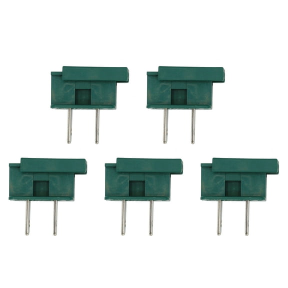 Creative Hobbies SPLUGGR, Easy Snap On End Plug, for SPT-1 Wire, Residential Grade, Polarized, Non-Grounding, 8 Amp, 125 Volt, Green, Pack of 5 Plugs