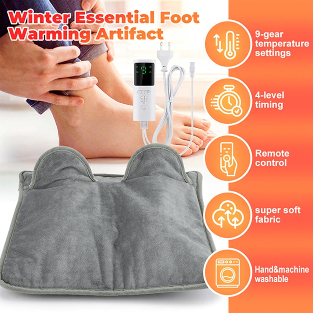 Double Sided Electric Heated Foot Warmers, Heating Pad Feet Warmer with Auto Shut Off & Machine Washable, 16" x 16"