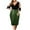 Green, variant on Fesfesfes Women Dress Casual Solid Splicing V-Neck 3/4 Sleeve Bandage Sequins A-line Dress Clothes Sale