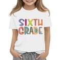 thumbnail image 3 of UACY Girls Sixth Grade Back to School T Shirt Short Sleeve Crew Neck Cotton Casual Summer Graphic Tee (White, 6-7 Years), 3 of 6