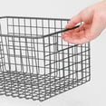 thumbnail image 5 of mDesign Metal Wire Food Organizer Basket, Built-In Handles, 4 Pack, Dark Gray, 5 of 9