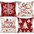 thumbnail image 2 of Christmas Pillow Cover, Let It Snow Winter Throw Pillow Covers Farmhouse Pillow Cases for Couch Indoor Christmas Decor 18" x 18", 2 of 5