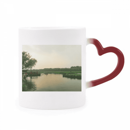 

Sunset Lake View Photography Heat Sensitive Mug Red Color Changing Stoneware Cup