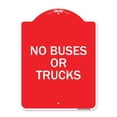 thumbnail image 1 of SignMission A-DES-RW-1824-24128 18 x 24 Po Signe de la Série Designer - Allée Signe Pas d'Autobus Ou de Camions&44; Rouge & Blanc, 1 of 1