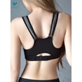thumbnail image 3 of Deago Women's Seamless Comfortable Sports Bra with Removable Pads Zipper Workout Fitness Bra, 3 of 3
